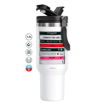 Maneskin Cassette, Mega Stainless steel Tumbler with lid, double wall 1,2L