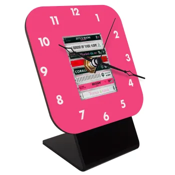 Maneskin Cassette, Επιτραπέζιο ρολόι ξύλινο με δείκτες (10cm)