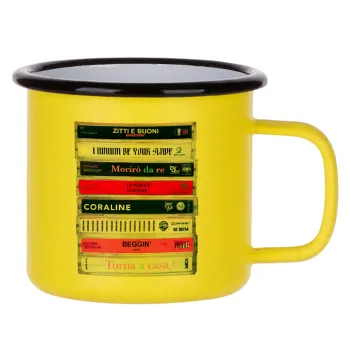 Maneskin Cassette, Metallic enamel MATT Yellow cup 360ml