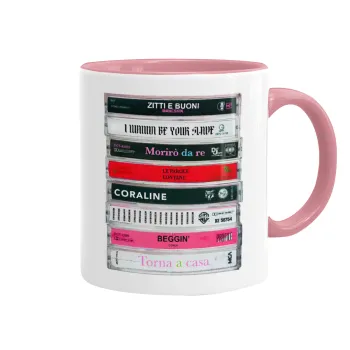 Maneskin Cassette, Κούπα χρωματιστή ροζ, κεραμική, 330ml