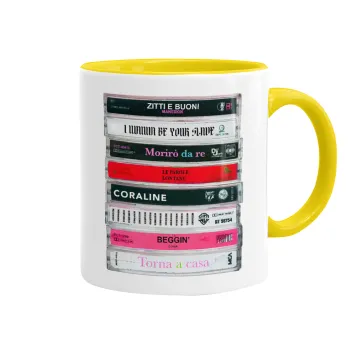 Maneskin Cassette, Mug colored yellow, ceramic, 330ml