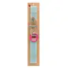 Easter Set, wooden keychain & aromatic flat Easter candle (30cm) (TURQUOISE)