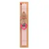 Easter Set, wooden keychain & scented flat Easter candle (30cm) (PINK)