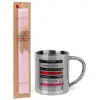 Easter Set, metallic thermal cup (300ml) & aromatic flat Easter candle (30cm) (PINK)