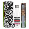 Easter candle, metallic white thermos bottle (500ml) & aromatic flat candle (30cm) (GRAY)