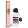 Easter Set, metallic aluminum bottle (500ml) & aromatic flat Easter candle (30cm) (PINK)
