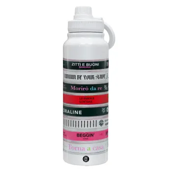 Maneskin Cassette, Θερμός 1L Ανοξείδωτο με Βάση Κινητού & Διπλά Τοιχώματα