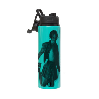 Maneskin Damiano David, Μεταλλικό παγούρι νερού με καπάκι ασφαλείας, αλουμινίου 850ml