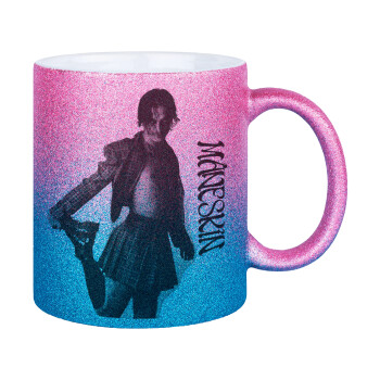 Maneskin Damiano David, Κούπα Χρυσή/Μπλε Glitter, κεραμική, 330ml