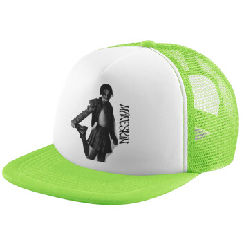 Maneskin Damiano David, Καπέλο Soft Trucker με Δίχτυ Πράσινο/Λευκό