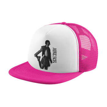 Maneskin Damiano David, Καπέλο Ενηλίκων Soft Trucker με Δίχτυ Pink/White (POLYESTER, ΕΝΗΛΙΚΩΝ, UNISEX, ONE SIZE)
