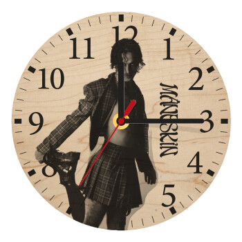 Maneskin Damiano David, Ρολόι τοίχου ξύλινο plywood (20cm)