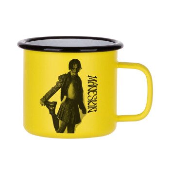 Maneskin Damiano David, Κούπα Μεταλλική εμαγιέ ΜΑΤ Κίτρινη 360ml