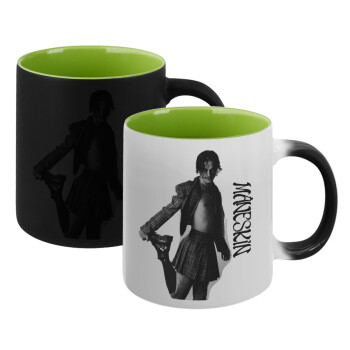 Maneskin Damiano David, Κούπα Μαγική εσωτερικό πράσινο, κεραμική 330ml που αλλάζει χρώμα με το ζεστό ρόφημα