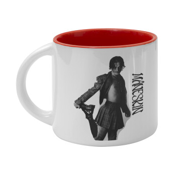 Maneskin Damiano David, Κούπα κεραμική 400ml Λευκή/Κόκκινη