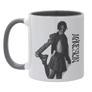 Maneskin Damiano David, Κούπα χρωματιστή γκρι, κεραμική, 330ml