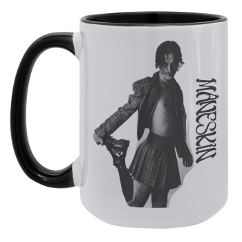 Maneskin Damiano David, Κούπα Mega 15oz, κεραμική Μαύρη, 450ml