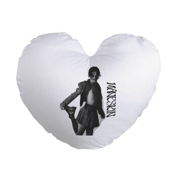 Maneskin Damiano David, Μαξιλάρι καναπέ καρδιά 40x40cm περιέχεται το  γέμισμα