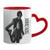 Mug heart red handle, ceramic, 330ml