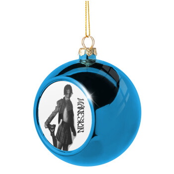 Maneskin Damiano David, Χριστουγεννιάτικη μπάλα δένδρου Μπλε 8cm