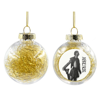 Maneskin Damiano David, Χριστουγεννιάτικη μπάλα δένδρου διάφανη με χρυσό γέμισμα 8cm