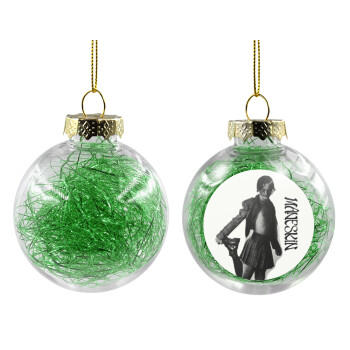 Maneskin Damiano David, Χριστουγεννιάτικη μπάλα δένδρου διάφανη με πράσινο γέμισμα 8cm