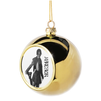 Maneskin Damiano David, Golden Christmas tree ball ornament 8cm