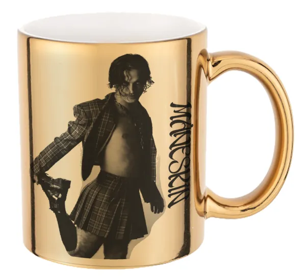 Maneskin Damiano David — Mug ceramic, gold mirror, 330ml