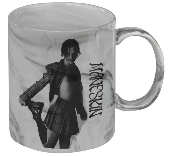 Maneskin Damiano David — Mug ceramic marble style, 330ml