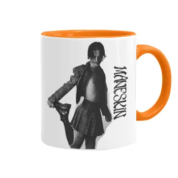 Maneskin Damiano David, Κούπα χρωματιστή πορτοκαλί, κεραμική, 330ml