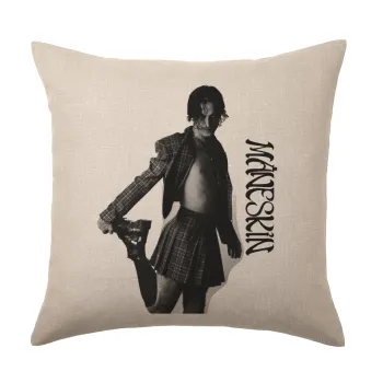 Maneskin Damiano David, Μαξιλάρι καναπέ ΛΙΝΟ 40x40cm περιέχεται το  γέμισμα