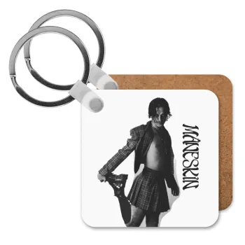 Maneskin Damiano David, Μπρελόκ Ξύλινο τετράγωνο MDF