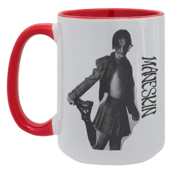 Maneskin Damiano David, Κούπα Mega 15oz, κεραμική Κόκκινη, 450ml