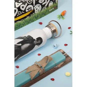 Maneskin Damiano David, Πασχαλινή Λαμπάδα με παγούρι μεταλλικό (620ml, stainless steel) & κερί αρωματικό πλακέ (30cm) (ΤΙΡΚΟΥΑΖ)