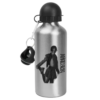 Maneskin Damiano David, Metallic water jug, Silver, aluminum 500ml