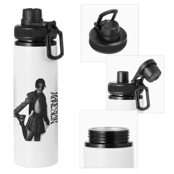 Maneskin Damiano David, Metal water bottle with safety cap, aluminum 850ml