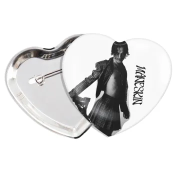 Maneskin Damiano David, Κονκάρδα παραμάνα καρδιά (57x52mm)