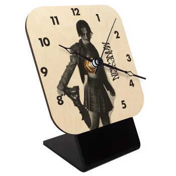Maneskin Damiano David, Quartz Table clock in natural wood (10cm)