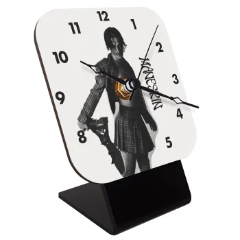 Maneskin Damiano David, Επιτραπέζιο ρολόι ξύλινο με δείκτες (10cm)