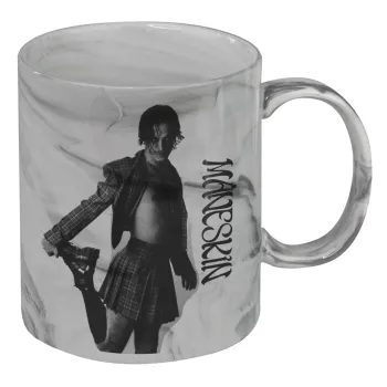 Maneskin Damiano David, Mug ceramic marble style, 330ml