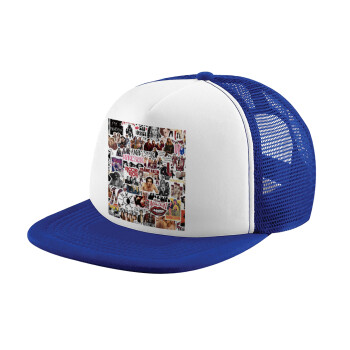 Maneskin stickers, Καπέλο Soft Trucker με Δίχτυ Blue/White 