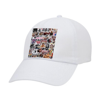 Maneskin stickers, Καπέλο ενηλίκων Jockey Λευκό (snapback, 5-φύλλο, unisex)