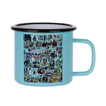 Maneskin stickers, Κούπα Μεταλλική εμαγιέ ΜΑΤ σιέλ 360ml