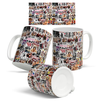 Maneskin stickers, Ceramic coffee mug, 330ml (1pcs)