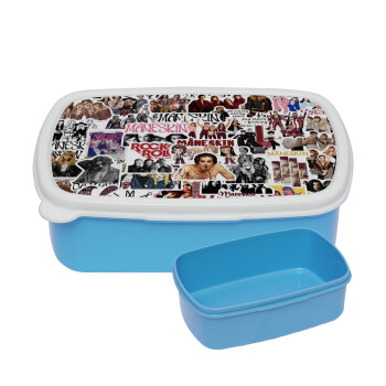 Maneskin stickers, ΜΠΛΕ παιδικό δοχείο φαγητού (lunchbox) πλαστικό (BPA-FREE) Lunch Βox M18 x Π13 x Υ6cm