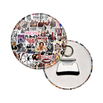 Maneskin stickers, Μαγνητάκι και ανοιχτήρι μπύρας στρογγυλό διάστασης 5,9cm