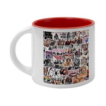Maneskin stickers, Κούπα κεραμική 400ml Λευκή/Κόκκινη