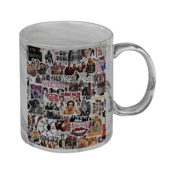 Maneskin stickers, Κούπα κεραμική, marble style (μάρμαρο), 330ml