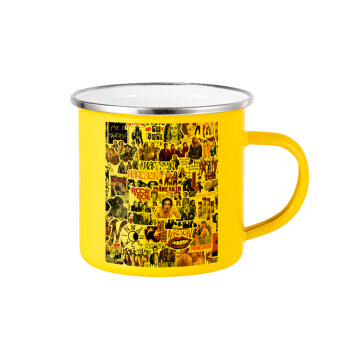 Maneskin stickers, Yellow Enamel Metallic Cup 360ml