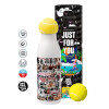 Tennis ball Metal mug thermos White, double wall, 550ml